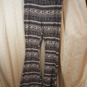 Stretchy elephant pattern pants